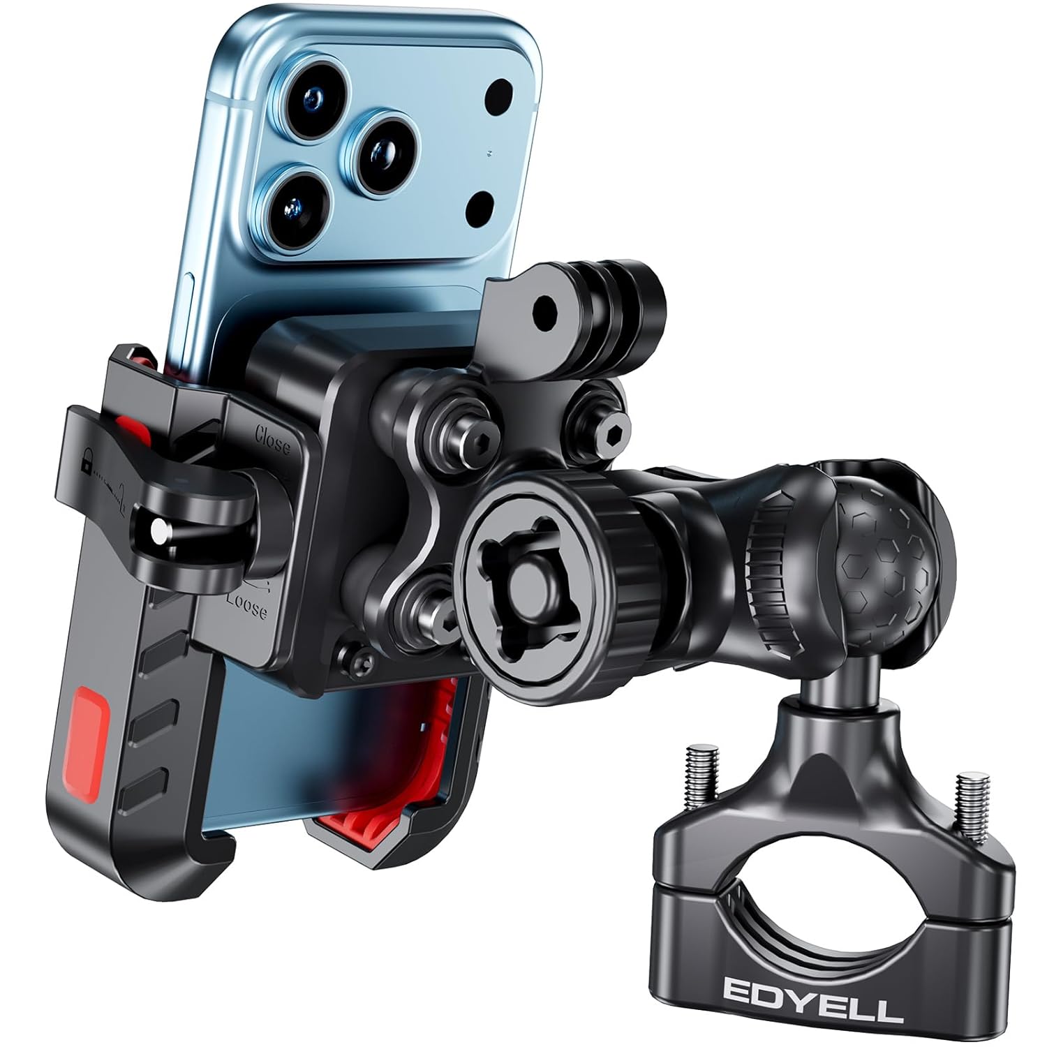 EDYELL YF303-A Anti-Vibration Motorcycle Phone Mount Holder for 4.7-7.2 Inch Smartphones