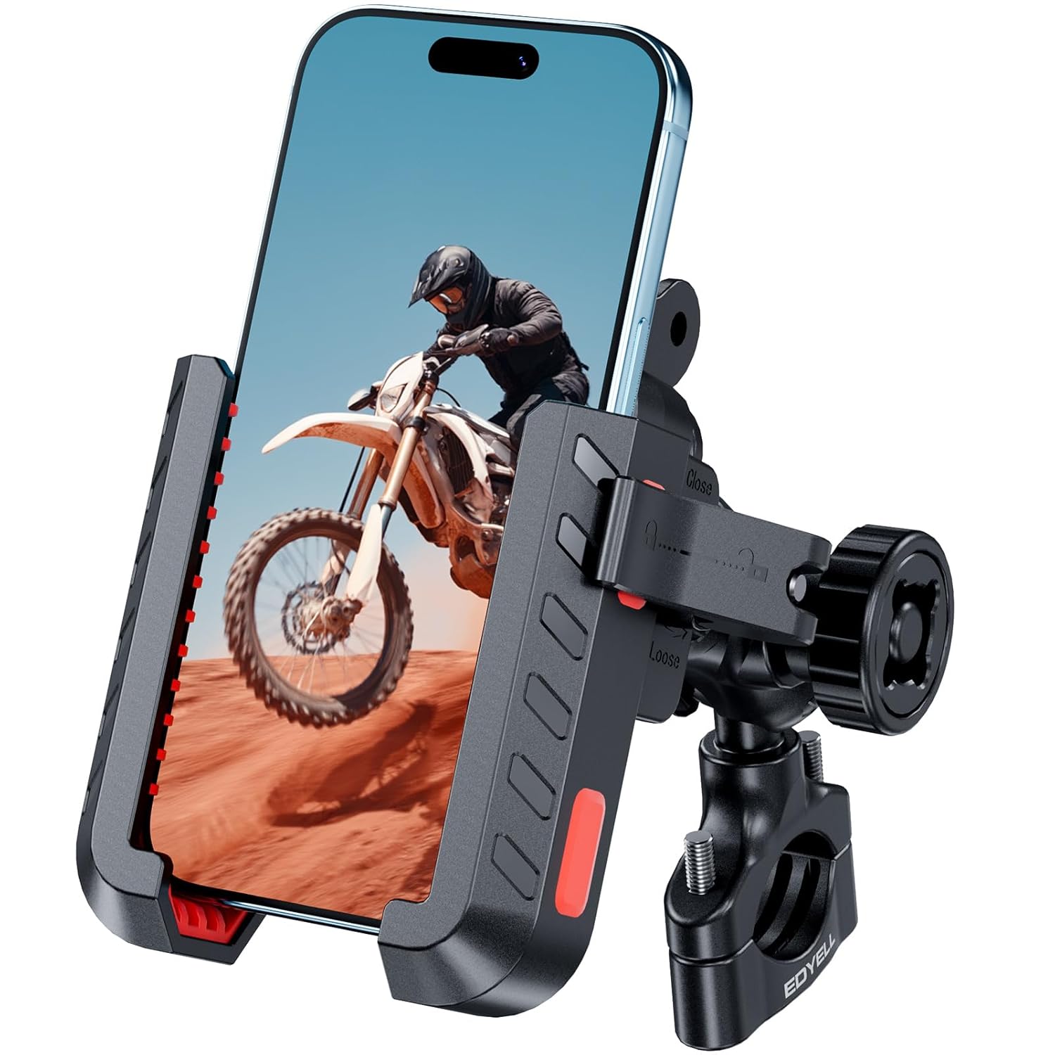 EDYELL YF303-A Anti-Vibration Motorcycle Phone Mount Holder for 4.7-7.2 Inch Smartphones