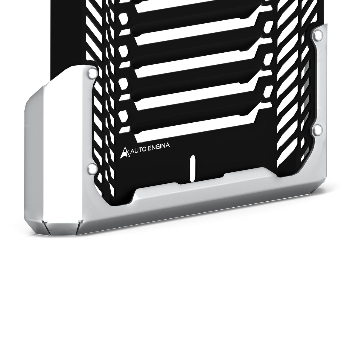 Auto Engina Black-Silver aluminium and stainless steel radiator guard for Triumph Speed 400