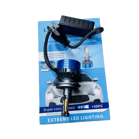 LIU HJG ORIGINAL 2024 LED Vehicle Headlight Bulb (150 WATTS) 1 Pc LED Headlight Bulb H4 150W For All Cars Motorcycles (Low and High Beam Bulbs (White) AC/DC 150Watt) - Type H4