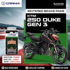 CRANK1 CB606 Sintered Front Brake Pads for KTM 250 Duke GEN3 (2024-2025) | LEGUNDARY Custom
