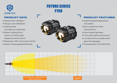 Moto Vanguard Future Eyes F150 60W LED Auxiliary Lights with 4 Lighting Modes
