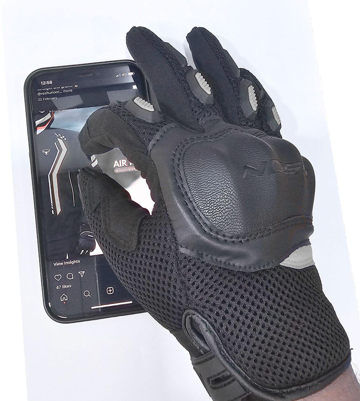 Bison ProGear Acer riding gloves grey
