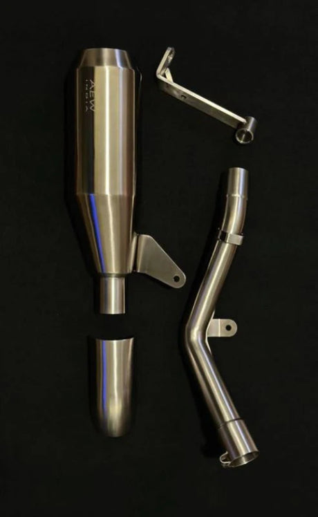 AEW EDGE free flow exhaust with mid pipe and centre stand bracket for Royal Enfield Guerrilla 450
