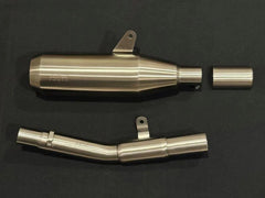AEW Edge exhaust with mid pipe and catalytic converter for Royal Enfield Bear 650 performance silencer