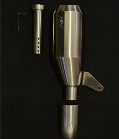 AEW EDGE free flow exhaust for Royal Enfield Himalayan 450 and Guerrilla 450 performance silencer