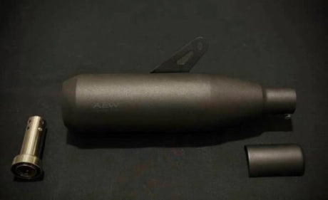 AEW Edge SS black performance exhaust for Royal Enfield Bear 650 stainless steel free flow silencer