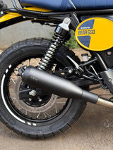 AEW Edge SS black performance exhaust for Royal Enfield Bear 650 stainless steel free flow silencer