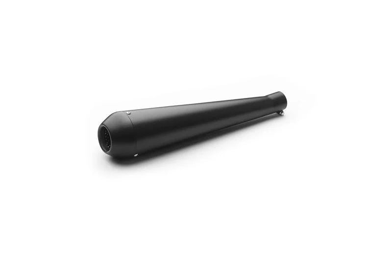AEW megaphone exhaust silencer for Royal Enfield motorcycles in chrome black and stainless steel finishes