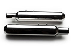AEW TE202 performance exhaust for Royal Enfield Super Meteor 650 stainless steel and chrome variants
