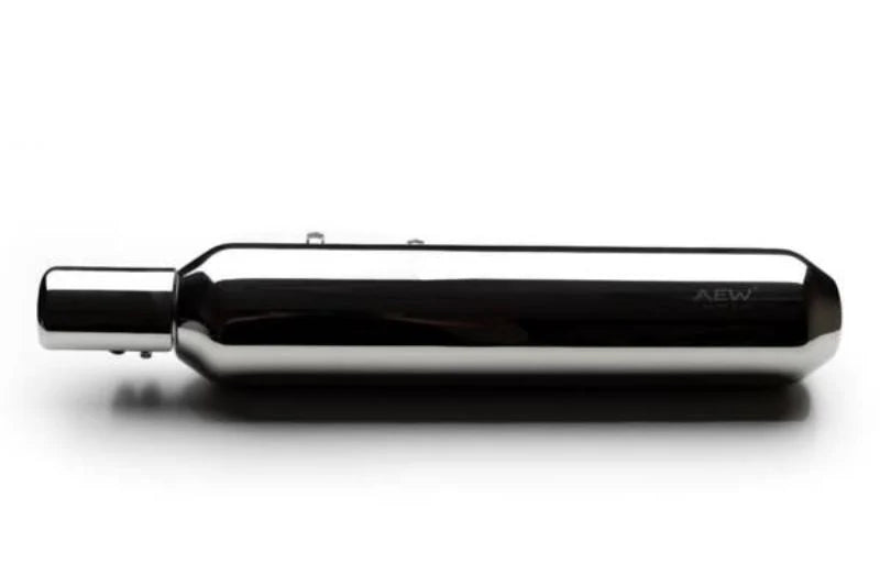 AEW TE202 performance exhaust for Royal Enfield Super Meteor 650 stainless steel and chrome variants