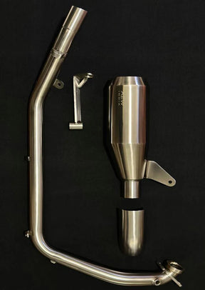 AEW performance full system exhaust for Royal Enfield Himalayan 450 adventure motorcycle