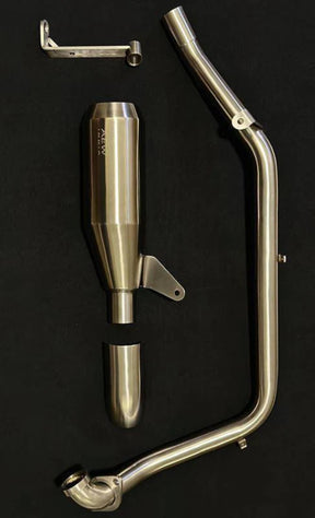 AEW performance full system exhaust for Royal Enfield Guerrilla 450 motorcycle