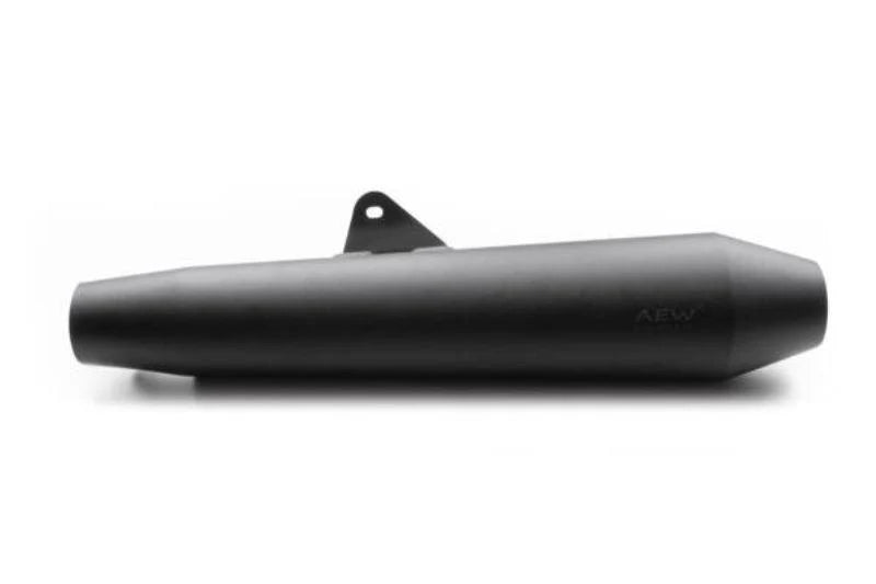 AEW TE102 megaphone exhaust for Royal Enfield Interceptor 650 and Continental GT 650 black stainless steel variants