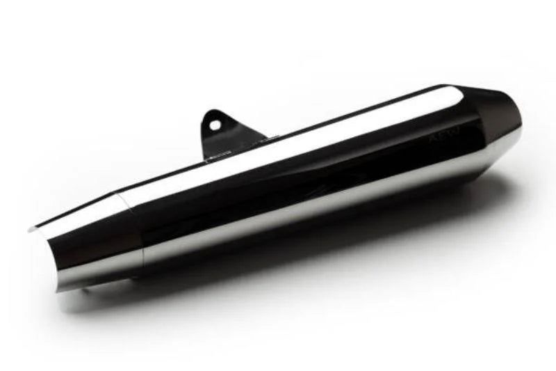 AEW TE102 megaphone exhaust for Royal Enfield Interceptor 650 and Continental GT 650 black stainless steel variants