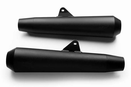 AEW TE103 megaphone exhaust for Royal Enfield Interceptor 650 and Continental GT 650 black and stainless steel variants