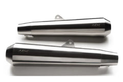 AEW TE103 megaphone exhaust for Royal Enfield Interceptor 650 and Continental GT 650 black and stainless steel variants