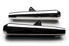 AEW TE103 megaphone exhaust for Royal Enfield Interceptor 650 and Continental GT 650 black and stainless steel variants