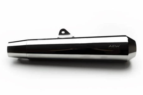 AEW TE103 megaphone exhaust for Royal Enfield Interceptor 650 and Continental GT 650 black and stainless steel variants