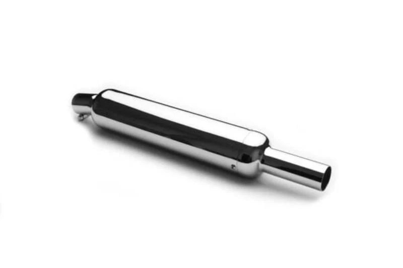 AEW TE201 short pipes exhaust for Royal Enfield Interceptor 650 chrome and stainless steel variants