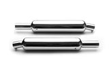 AEW TE201 short pipes exhaust for Royal Enfield Interceptor 650 chrome and stainless steel variants