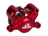 RCB R55 2-piston motorcycle brake caliper 01BC048 in Blue, Black, Red and Silver