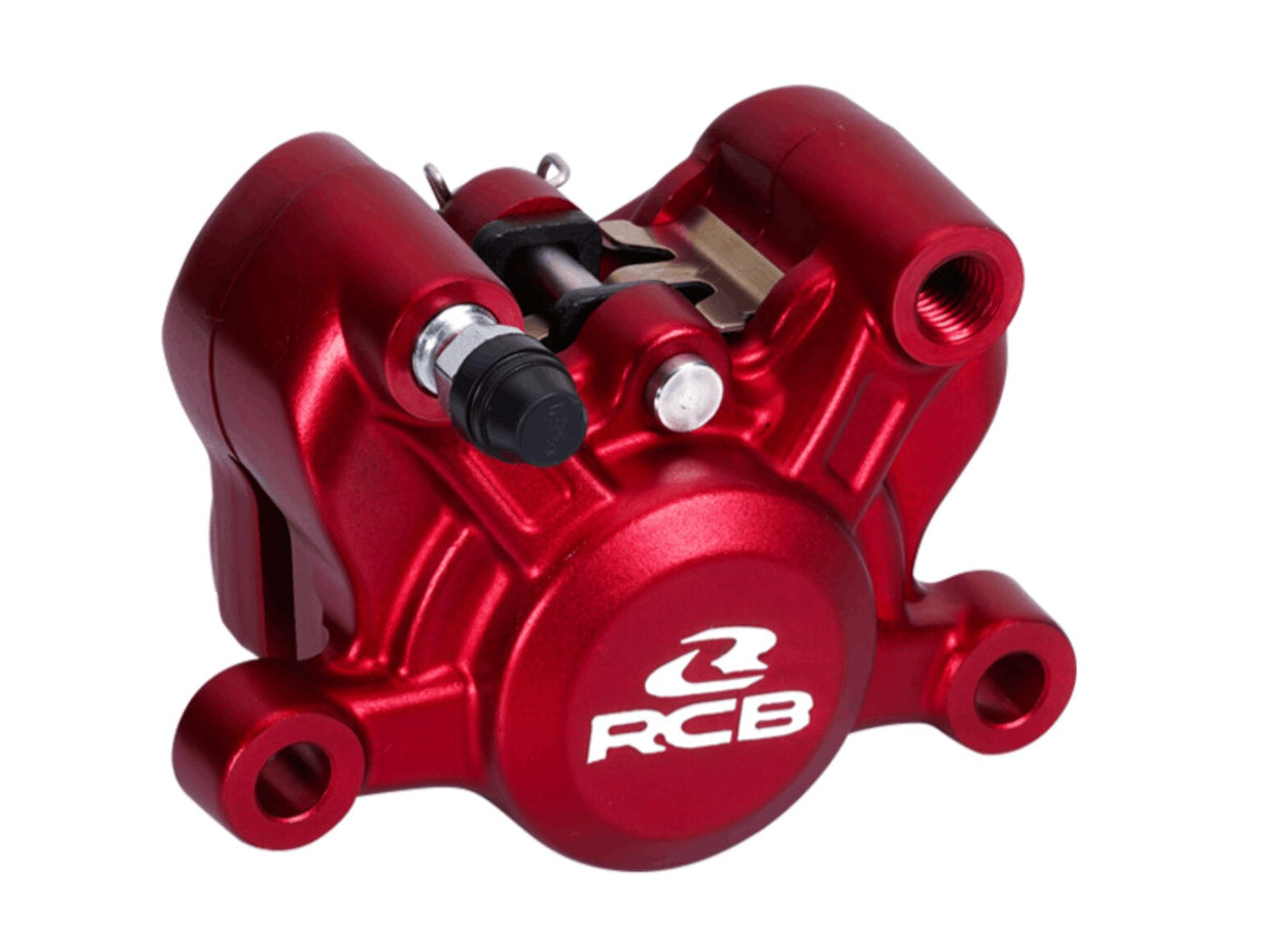 RCB R55 2-piston motorcycle brake caliper 01BC048 in Blue, Black, Red and Silver