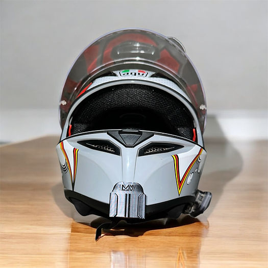 AGV K3SV helmet chin mount installed for GoPro POV motovlogging camera setup by Moto Vibe India