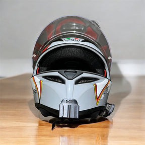 AGV K3SV helmet chin mount installed for GoPro POV motovlogging camera setup by Moto Vibe India