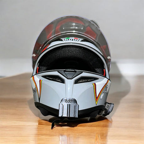 AGV K3SV helmet chin mount installed for GoPro POV motovlogging camera setup by Moto Vibe India