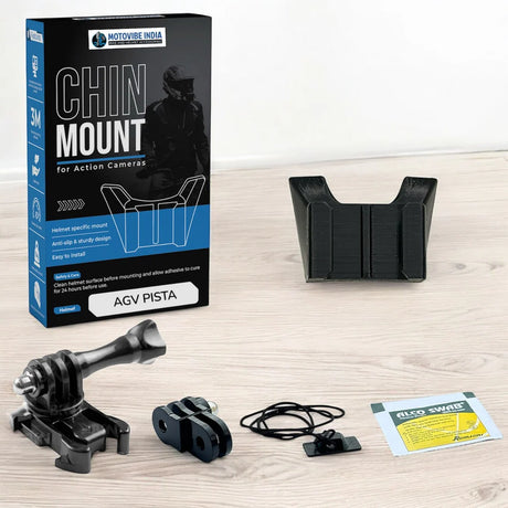 Moto Vibe India AGV Pista GP RR Corsa R helmet chin mount for GoPro and action cameras