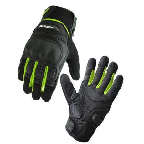 Bison ProGear Air Pro riding gloves black hi viz
