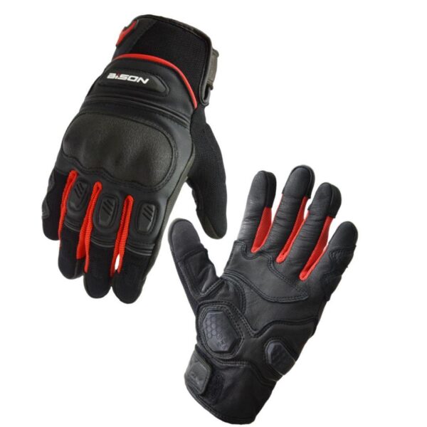 Bison ProGear Air Pro black red riding gloves
