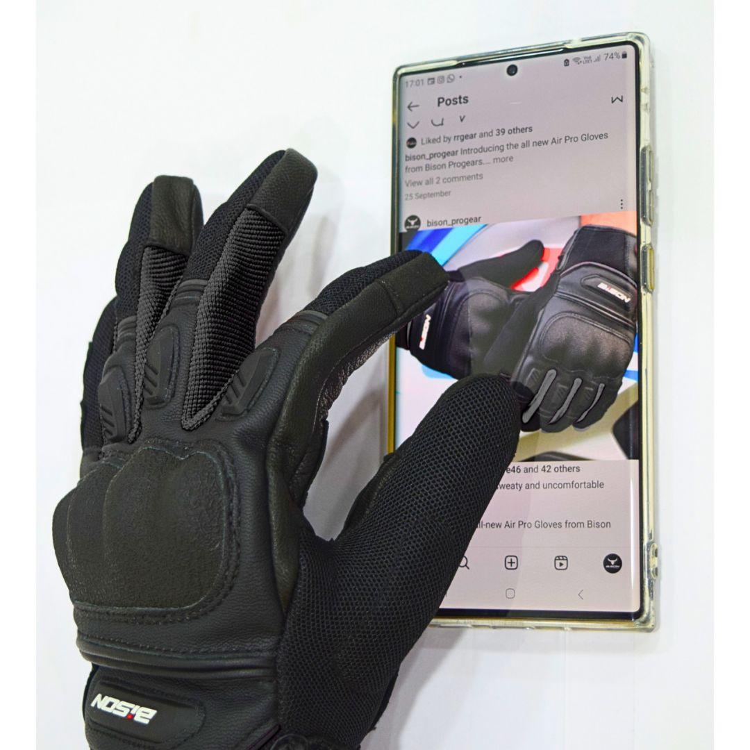 Bison ProGear Air Pro riding gloves black
