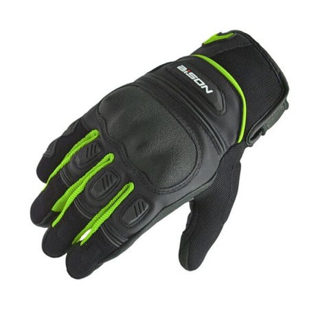 Bison ProGear Air Pro riding gloves black hi viz
