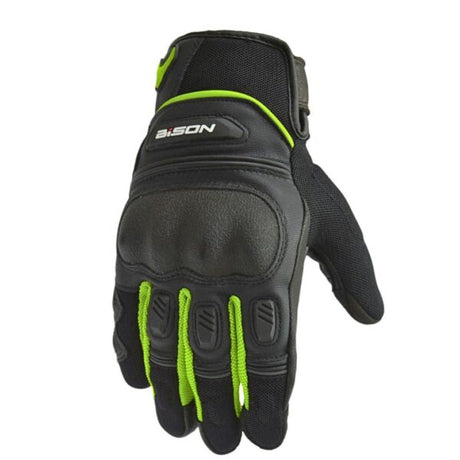 Bison ProGear Air Pro riding gloves black hi viz
