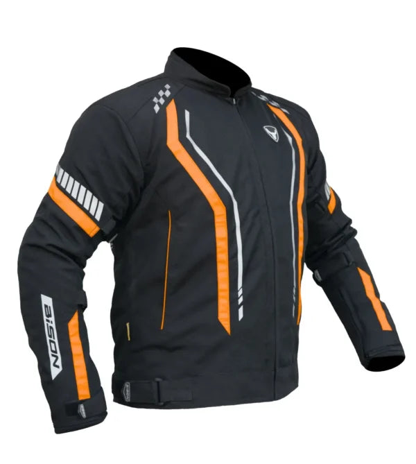 Bison ProGear AIR PRO CE Level 2 riding jacket black orange
