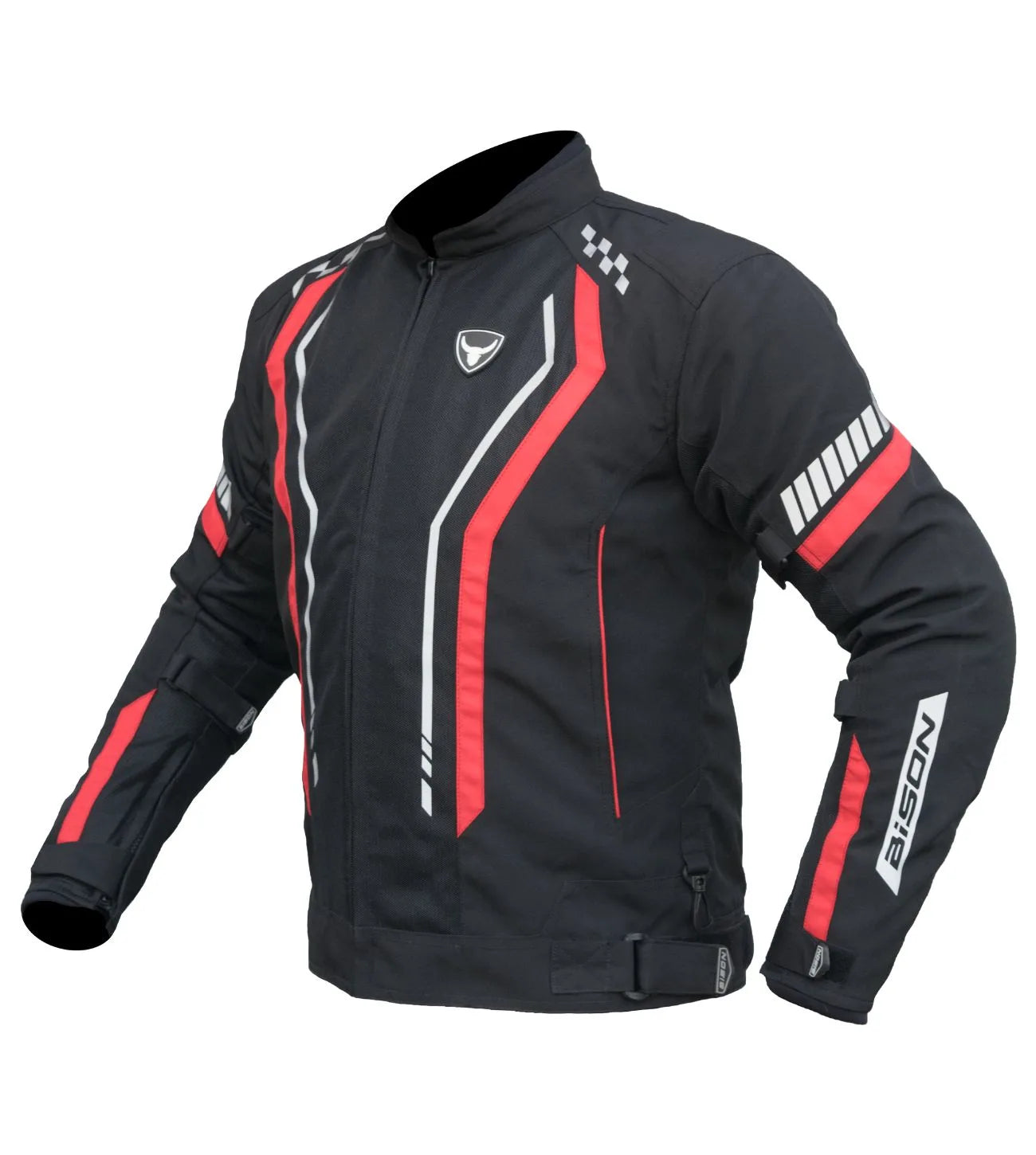 Bison ProGear AIR PRO CE Level 2 riding jacket black red
