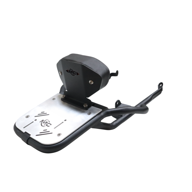 MotoCare pipe carrier with aluminium plate and backrest for Honda CB350

