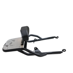 MotoCare pipe carrier with aluminium plate and backrest for Honda CB350
