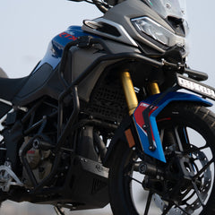 MotoCare Upper Lower Crash Guard for TVS Apache RTX 300 Black Engine Protection