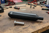 SS Motocorp Slip-On Exhaust for Royal Enfield Meteor 350 Steel Polished Matte Black Finish
