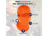 Arm Sleeve White + Face Mask Orange