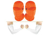 Arm Sleeve White + Face Mask Orange Pack of 4