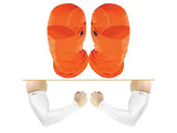 Arm Sleeve White + Face Mask Orange Pack of 4