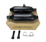 Barrel Atom black performance exhaust for Royal Enfield Interceptor 650 and Continental GT 650