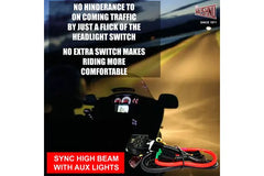 AUXILIARY LIGHT – HIGH BEAM SYNC WIRING HARNESS KIT FOR MOTORCYCLES IN H4 FITMENT