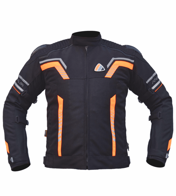 Bison ProGear Avatar V2 riding jacket black hi viz orange 1
