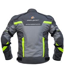 Bison ProGear Avatar V2 riding jacket grey hi viz green
