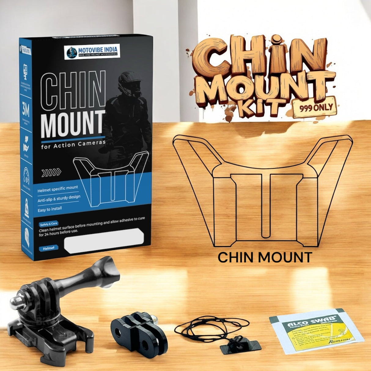 Moto Vibe India AXOR Rage Chin Mount for GoPro